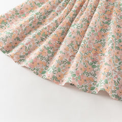 Dave&Bella Summer Toddler Girls Floral Print Cotton T-shirt Slip Dress Two-piece Dress