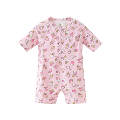 Dave&Bella Summer Toddler Girls/Boys Cute Print Pink/Blue Outdoor One-piece Swimwear