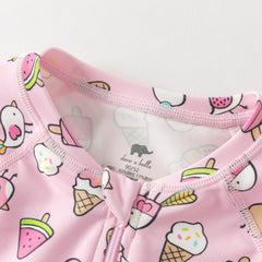 Dave&Bella Summer Toddler Girls/Boys Cute Print Pink/Blue Outdoor One-piece Swimwear