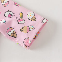 Dave&Bella Summer Toddler Girls/Boys Cute Print Pink/Blue Outdoor One-piece Swimwear