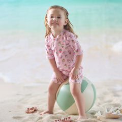 Dave&Bella Summer Toddler Girls/Boys Cute Print Pink/Blue Outdoor One-piece Swimwear