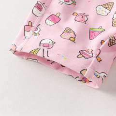 Dave&Bella Summer Toddler Girls/Boys Cute Print Pink/Blue Outdoor One-piece Swimwear