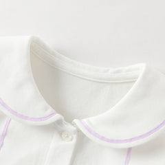 Dave&Bella Summer Toddler Girls White Soft Stylish Stretchable A-line Preppy Polo Dress