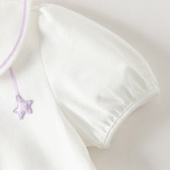 Dave&Bella Summer Toddler Girls White Soft Stylish Stretchable A-line Preppy Polo Dress