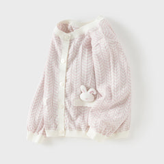 Dave&Bella Toddler Girls Summer Purple Pink Soft Cotton Cute Rabbit Cardigans