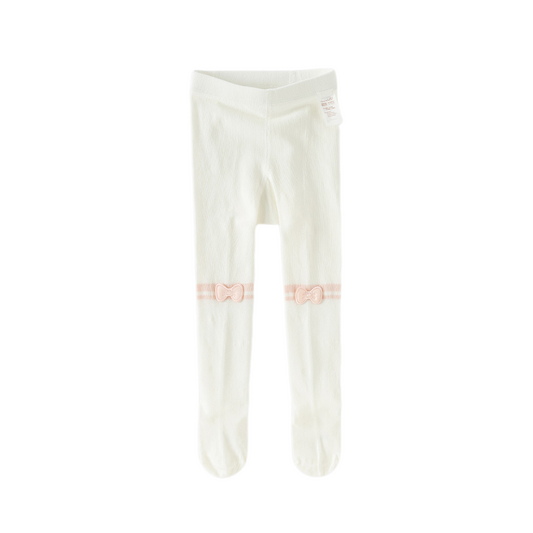 Dave&Bella Summer Kids Girls Gentle Beige Adjustable-waistband Stretchable Footed Tights