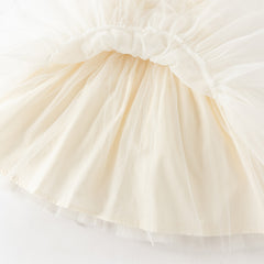 Dave&Bella Summer Toddler Girls Light Yellow Elegant Princess A-Line Mesh Party Dress