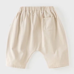 Dave&Bella Summer Toddler Boys Blue/Khaki Whale Print Daily Comfortable Capri Pants