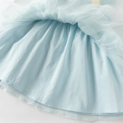 Dave&Bella Summer Toddler Girls Bule Elegant Mesh Party A-Line Sleeveless Princess Dress