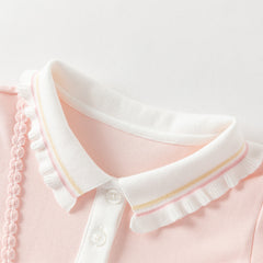 Dave&Bella Toddler Girls Summer Cute Pink College-style Mesh Party Dress