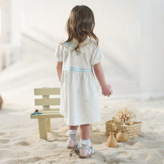 Dave&Bella Toddler Girls Summer Stylish Striped Navy Collar A-line Comfortable Dress