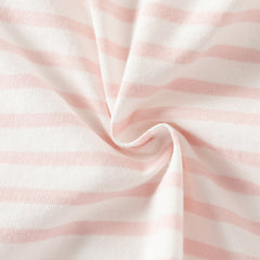 Dave&Bella Toddler Girls Summer Adorable Pink Striped Rabbit Print Cotton Casual T-shirts