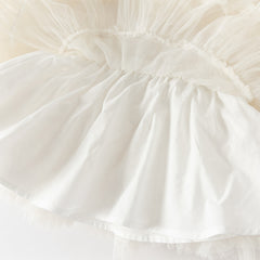 Dave&Bella Toddler Girls Summer Cute Pink/Beige High Waist Flared Mini Tutu Mesh Skirts