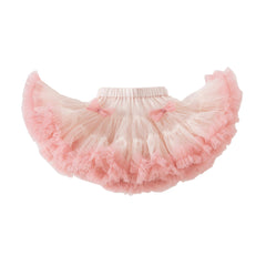 Dave&Bella Toddler Girls Summer Cute Pink/Beige High Waist Flared Mini Tutu Mesh Skirts