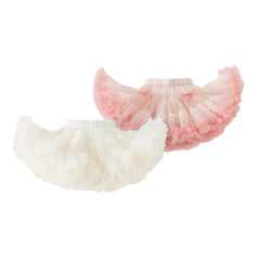 Dave&Bella Toddler Girls Summer Cute Pink/Beige High Waist Flared Mini Tutu Mesh Skirts