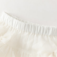 Dave&Bella Toddler Girls Summer Cute Pink/Beige High Waist Flared Mini Tutu Mesh Skirts