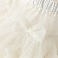 Dave&Bella Toddler Girls Summer Cute Pink/Beige High Waist Flared Mini Tutu Mesh Skirts