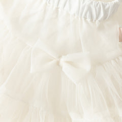 Dave&Bella Toddler Girls Summer Cute Pink/Beige High Waist Flared Mini Tutu Mesh Skirts