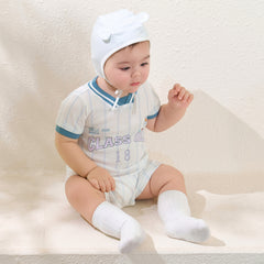 Dave&Bella Summer Baby Boys Short Sleeve Comfortable Print Soft Rompers