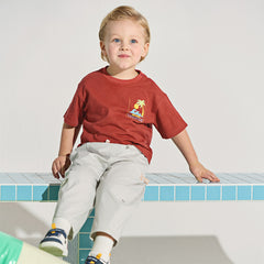 Dave&Bella Kids Boys Summer Red/Navy Short Sleeve Holiday Comfortable T-shirts