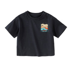 Dave&Bella Kids Boys Summer Red/Navy Short Sleeve Holiday Comfortable T-shirts