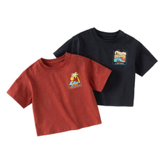 Dave&Bella Kids Boys Summer Red/Navy Short Sleeve Holiday Comfortable T-shirts