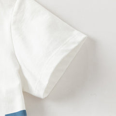 Dave&Bella Summer Toddler Boys Everyday White Breathable Cotton Casual T-shirts