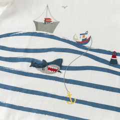 Dave&Bella Summer Toddler Boys Everyday White Breathable Cotton Casual T-shirts