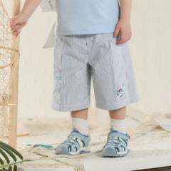 Dave&Bella Summer Toddler Boys Blue White Striped Casual Comfortable Stretchable Pants