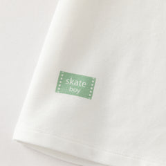 Dave&Bella Summer Toddler Boys Casual White Polo Collar Stretchable Top Shorts Sets