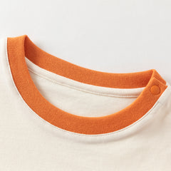 Dave&Bella Toddler Boys Summer Dinosaur-style Orange/Green Soft Cotton Casual T-shirts