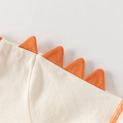 Dave&Bella Toddler Boys Summer Dinosaur-style Orange/Green Soft Cotton Casual T-shirts