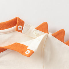 Dave&Bella Toddler Boys Summer Dinosaur-style Orange/Green Soft Cotton Casual T-shirts
