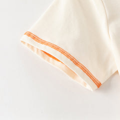 Dave&Bella Toddler Boys Summer Dinosaur-style Orange/Green Soft Cotton Casual T-shirts