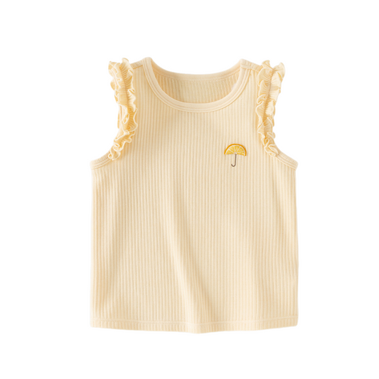 Dave&Bella Summer Toddler Girls Cute Yellow/Pink Sleeveless Soft Comfortable Tank Tops