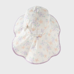 Dave&Bella Toddler Girls/Boys Summer Beige/Light Blue Print Comfortable Sunscreen Hats