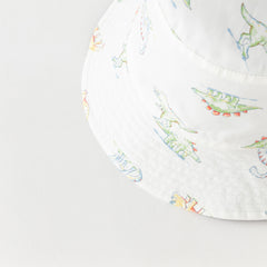 Dave&Bella Toddler Boys Summer Playful Dinosaur Print Cotton Reversible Fisherman Hats