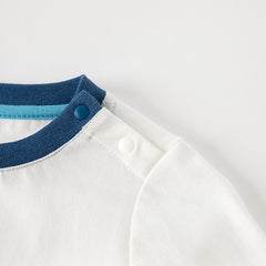 Dave&Bella Boys Spring Dinosaur Cartoon Print Cotton T Shirts