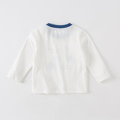 Dave&Bella Boys Spring Dinosaur Cartoon Print Cotton T Shirts