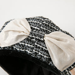 Dave&Bella Girls Autumn/Winter Black White Striped Adorable Berets Hats