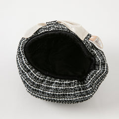 Dave&Bella Girls Autumn/Winter Black White Striped Adorable Berets Hats