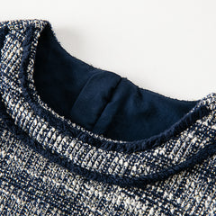 Dave&Bella Toddler Girls Autumn Classic Blue White Striped Princess Dress