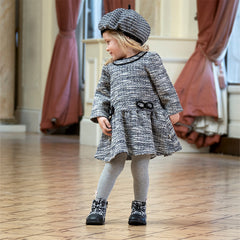 Dave&Bella Toddler Girls Autumn Classic Blue White Striped Princess Dress