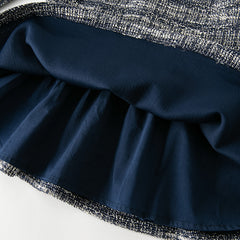 Dave&Bella Toddler Girls Autumn Classic Blue White Striped Princess Dress