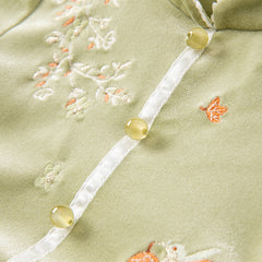 Dave&Bella Toddler Girls Autumn Chinese-style Green Mesh Birthday Dress