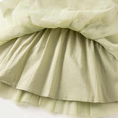 Dave&Bella Toddler Girls Autumn Chinese-style Green Mesh Birthday Dress