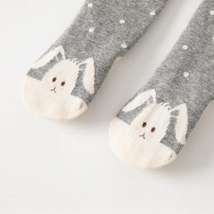 Dave&Bella Girls Autumn Grey Rabbit Style Footed Tights Leggings