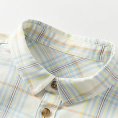 Dave&Bella Boys Autumn Cotton Fashion Formal Plaid Shirt Top