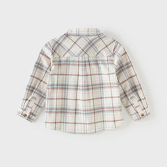 Dave&Bella Boys Autumn Cotton Fashion Formal Plaid Shirt Top