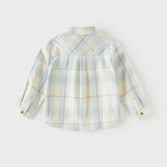 Dave&Bella Boys Autumn Cotton Fashion Formal Plaid Shirt Top